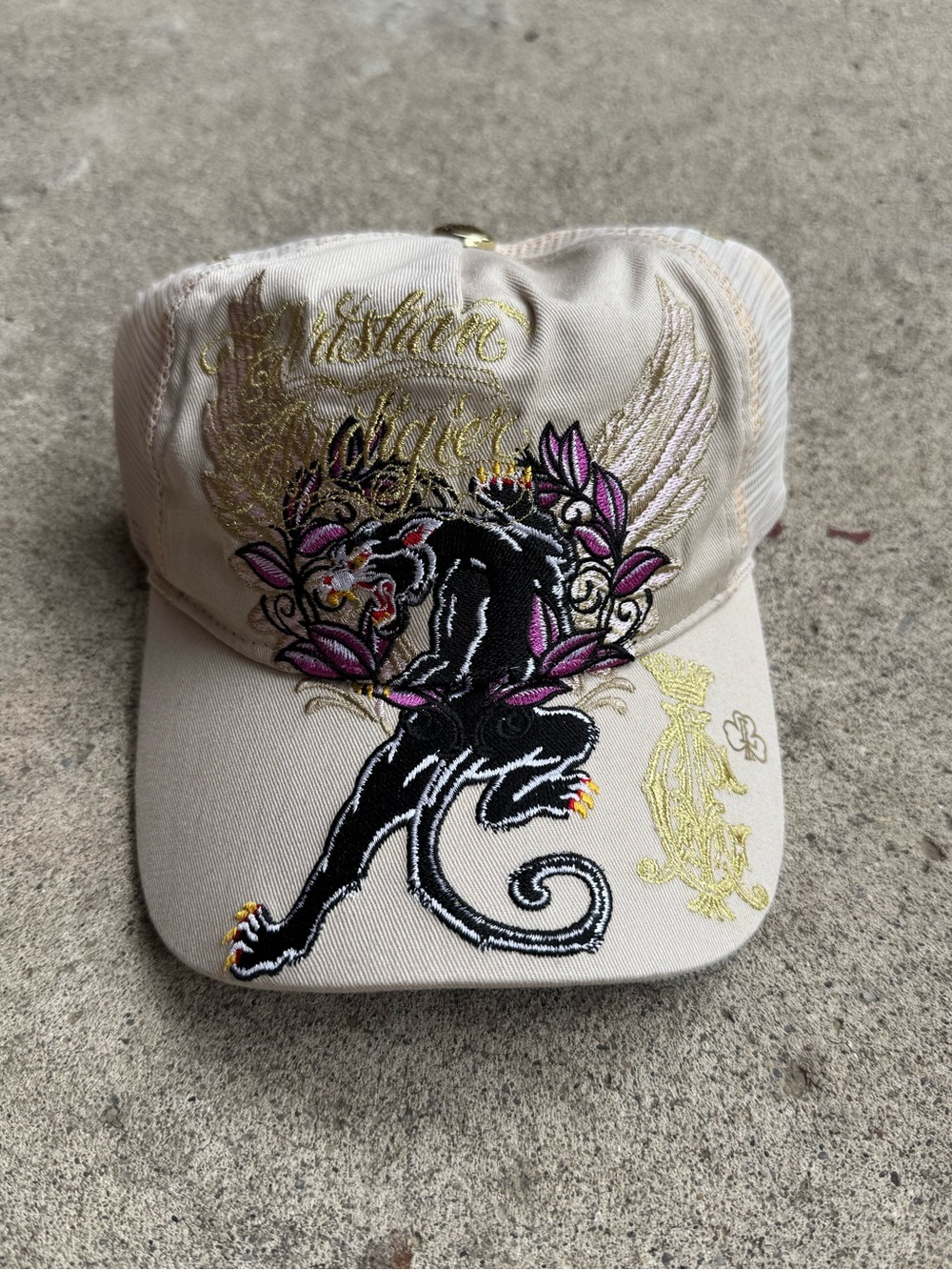 Christian Audigier Y2K Snapback / Beige